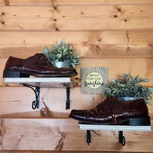 Fratelli Footwear Leather Croc Emboss Dress Shoe Tassle Square Toe Oxfords Sz 10